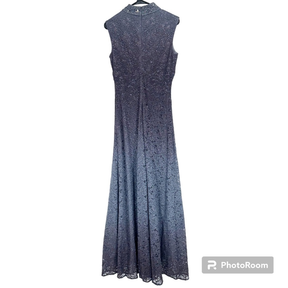 NWT Alex Evenings Purple Ombré Lace Maxi Gown Size‎ 4 - Picture 2 of 9